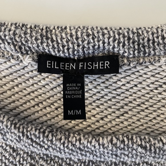 Eileen Fisher Organic Cotton Boxy Knit Long Sleeve Top Size M Capsule Minimalist - Picture 3 of 10